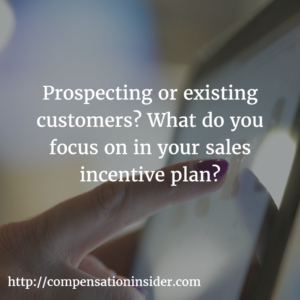 Prospecting or existing customers What do you focus on in your sales incentive plan