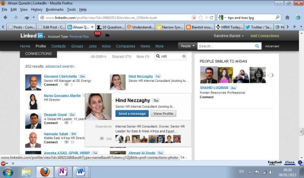 Keyword search results in the connections of your LinkedIn contacts