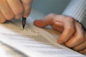Signing a contract