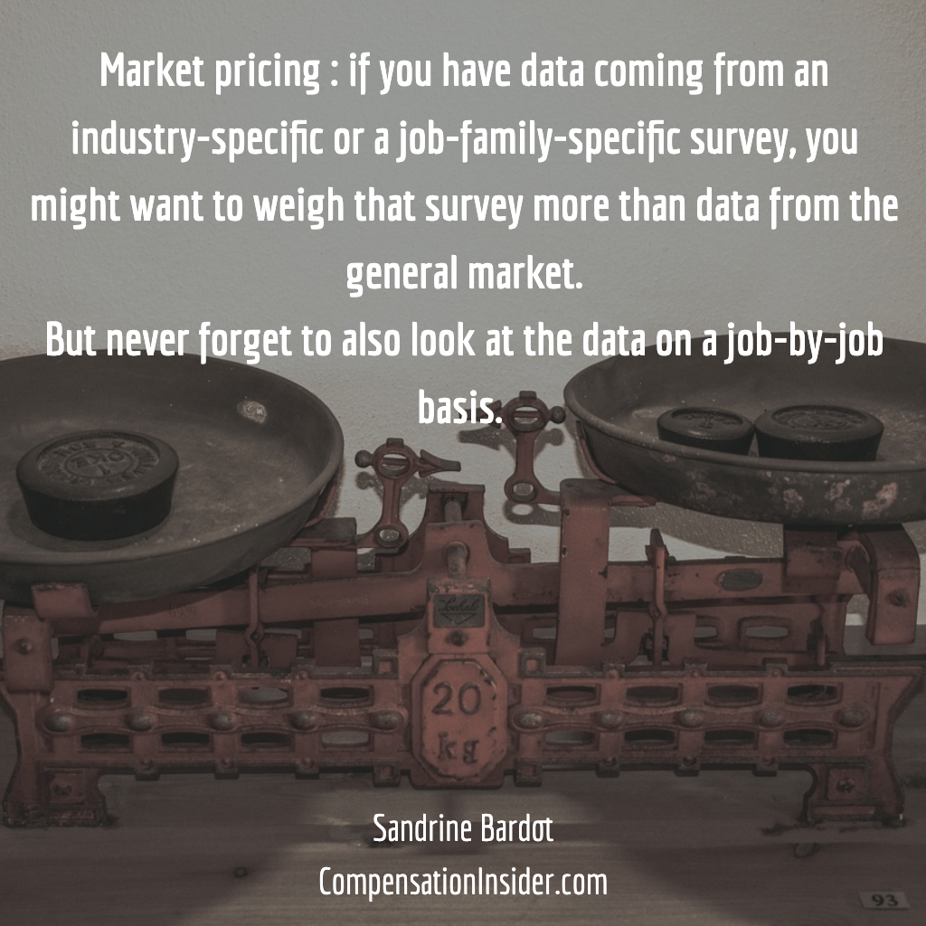 In general, put more weight on industry survey data than general market data